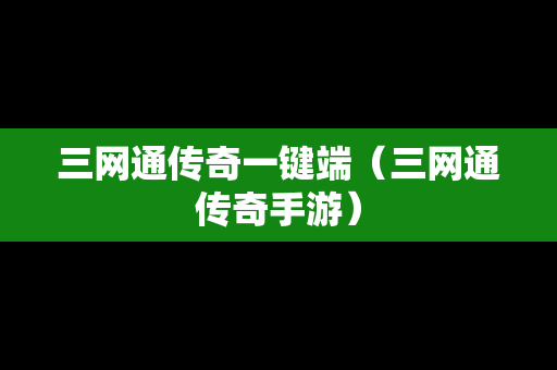 三网通传奇一键端（三网通传奇手游）