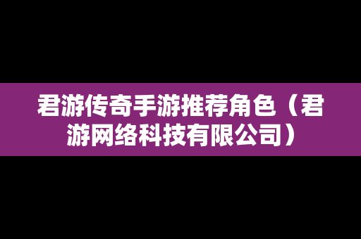 君游传奇手游推荐角色（君游网络科技有限公司）