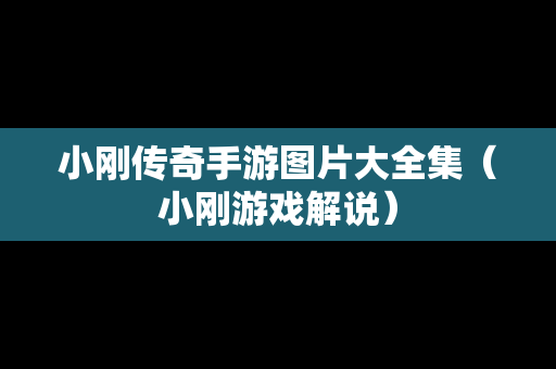 小刚传奇手游图片大全集（小刚游戏解说）